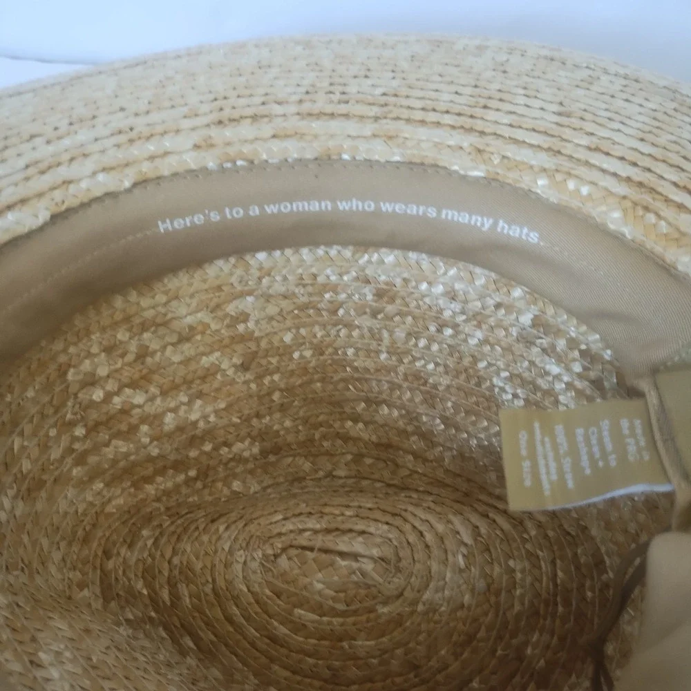 Gigi Pip Straw Sun Hat Womens One Size Wide Brim Fedora Boho